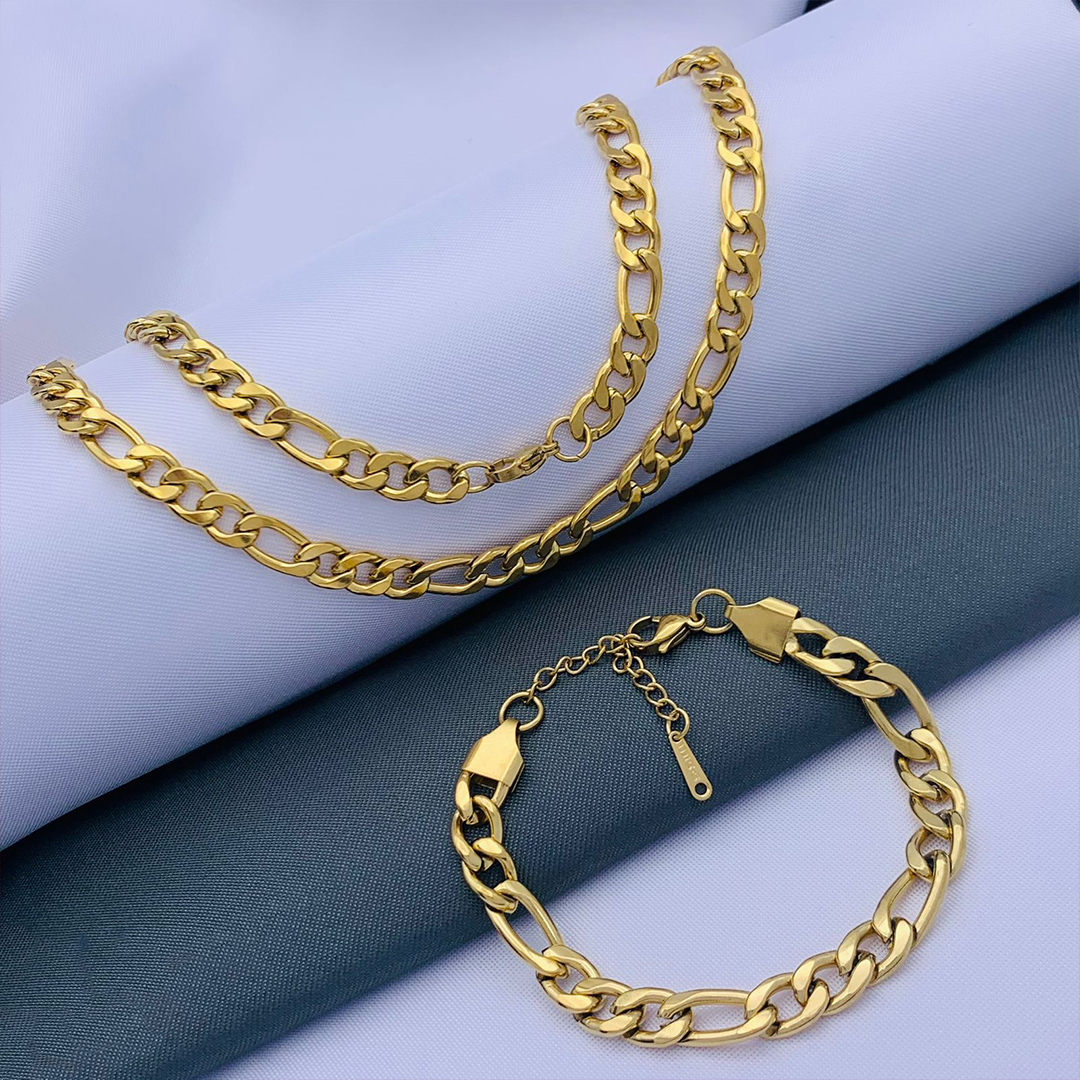 Vista 2 de DUO CADENA-PULSERA CARTIER DORADA PLATEA - COLOR: DORADA